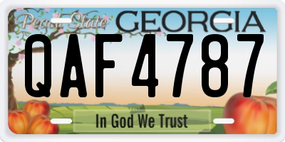 GA license plate QAF4787