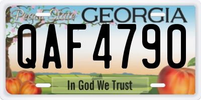 GA license plate QAF4790