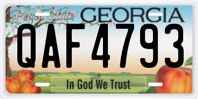 GA license plate QAF4793