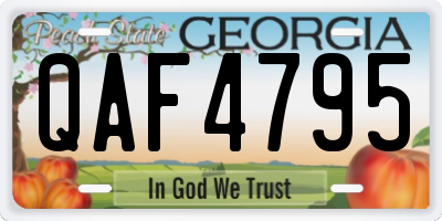 GA license plate QAF4795