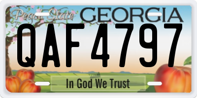 GA license plate QAF4797