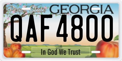 GA license plate QAF4800