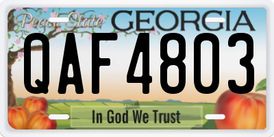 GA license plate QAF4803