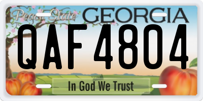 GA license plate QAF4804