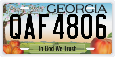 GA license plate QAF4806