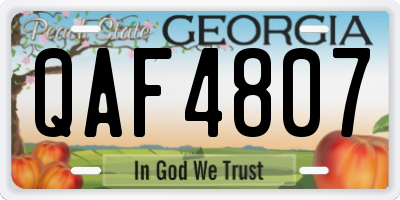GA license plate QAF4807