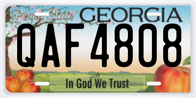 GA license plate QAF4808