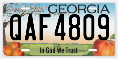 GA license plate QAF4809