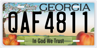 GA license plate QAF4811