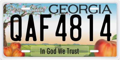 GA license plate QAF4814