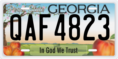 GA license plate QAF4823