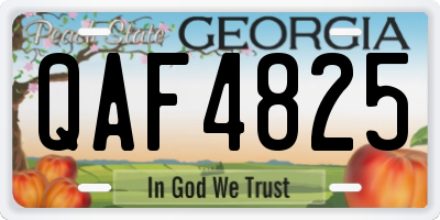 GA license plate QAF4825