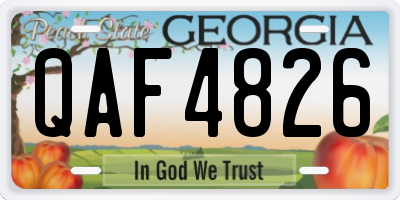 GA license plate QAF4826