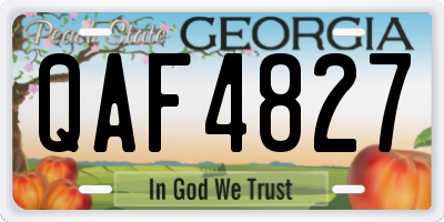 GA license plate QAF4827