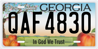 GA license plate QAF4830