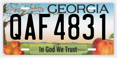 GA license plate QAF4831