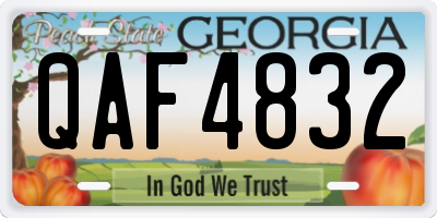 GA license plate QAF4832