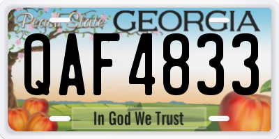 GA license plate QAF4833