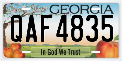 GA license plate QAF4835