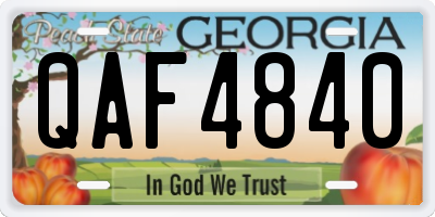 GA license plate QAF4840