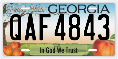 GA license plate QAF4843