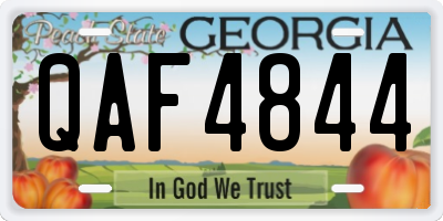 GA license plate QAF4844
