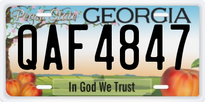 GA license plate QAF4847