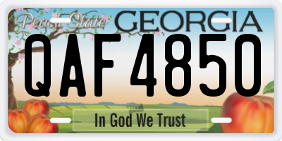 GA license plate QAF4850