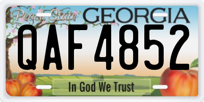 GA license plate QAF4852