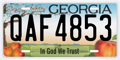 GA license plate QAF4853