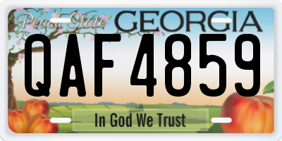GA license plate QAF4859