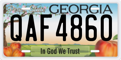 GA license plate QAF4860