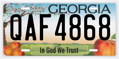 GA license plate QAF4868