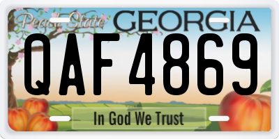 GA license plate QAF4869