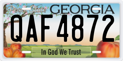 GA license plate QAF4872