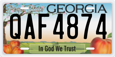GA license plate QAF4874
