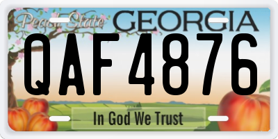 GA license plate QAF4876