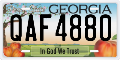 GA license plate QAF4880