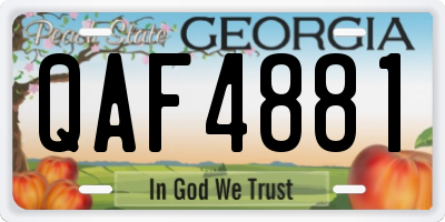 GA license plate QAF4881
