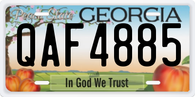 GA license plate QAF4885