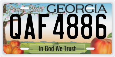 GA license plate QAF4886
