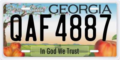 GA license plate QAF4887