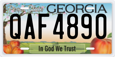 GA license plate QAF4890