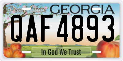 GA license plate QAF4893