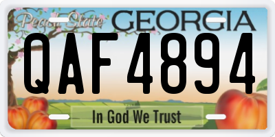 GA license plate QAF4894