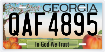 GA license plate QAF4895