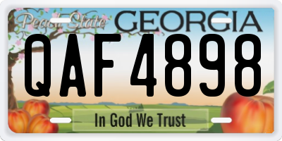 GA license plate QAF4898