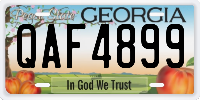 GA license plate QAF4899