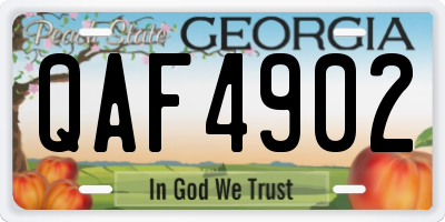 GA license plate QAF4902
