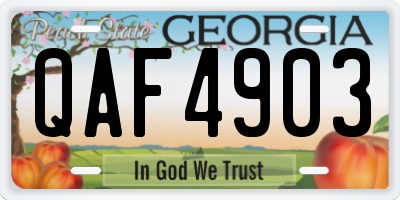 GA license plate QAF4903